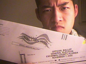 Eric Conveys:  Apathetic Voter Didn't Turn in His Florida Absentee Ballot for the Presidential Election.